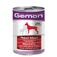 Gemon Dog Adult Maxi кусочки говядины с рисом, 1250 гр